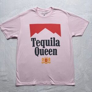 Tequila Queen Graphic T Shirt Pink Cotton Women's Size L‎